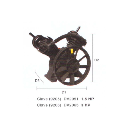 9206 F&Q DV2065 CABEZAL COMPRESOR UNA ETAPA